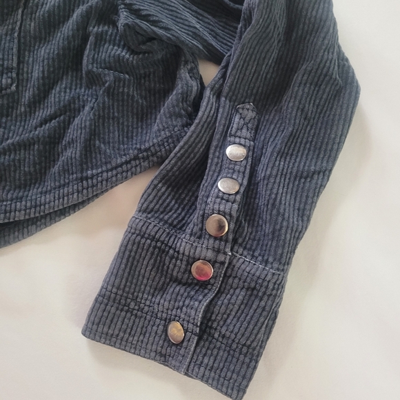 We The Free Cordory Cropped Snap Button Jacket Medium Gray - Picture 3 of 9